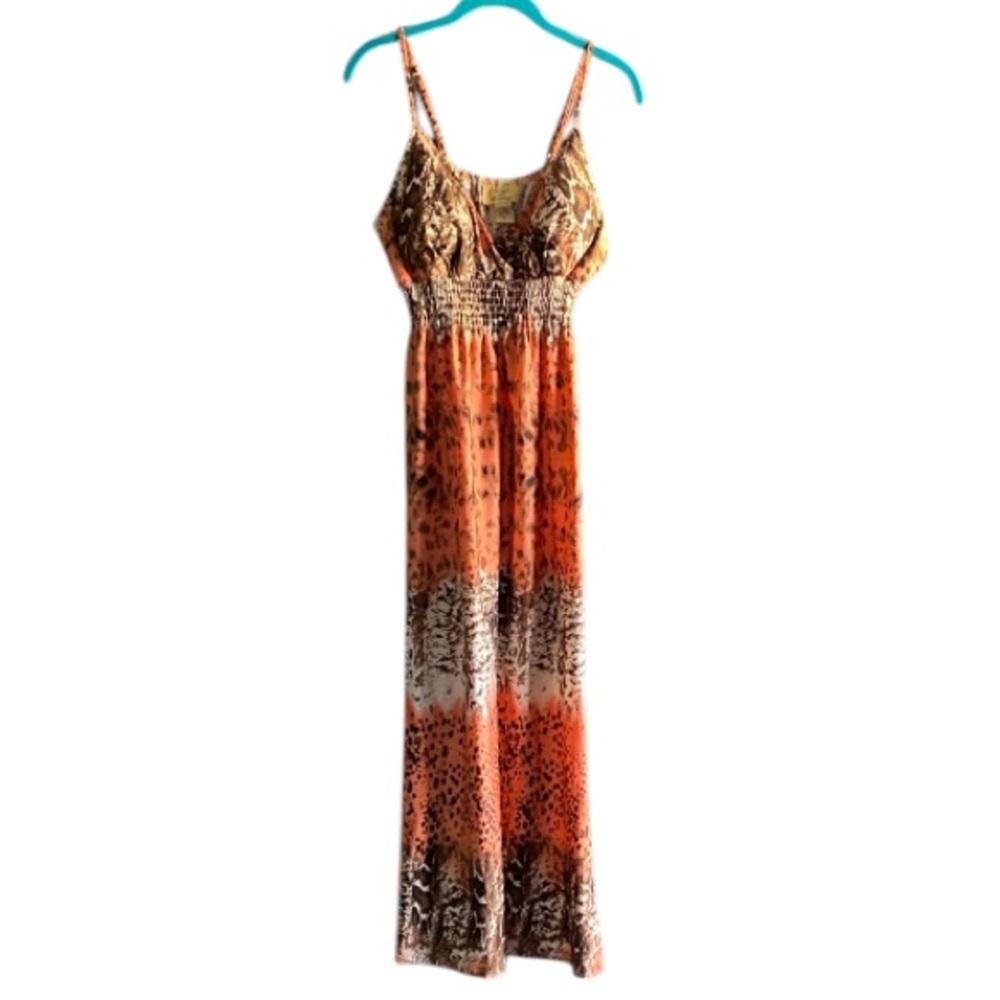 Women's Orange and Brown Maxi Dress size XL